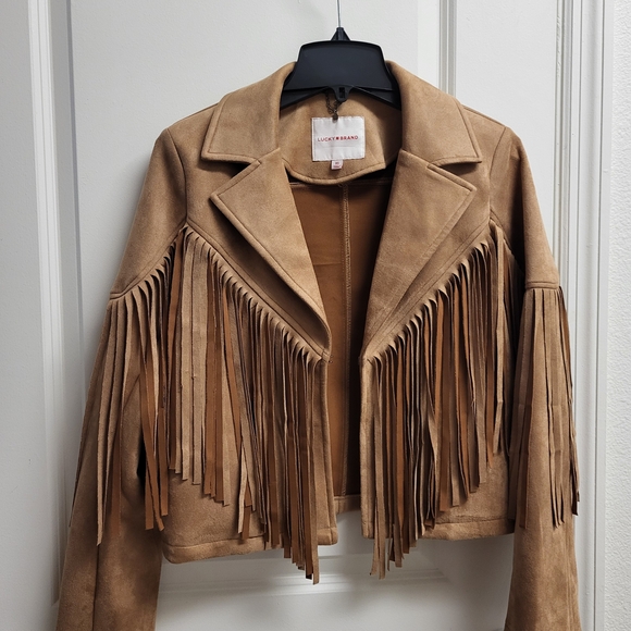 Lucky Brand Brown Fringe Leather Jacket - Picture 2 of 5